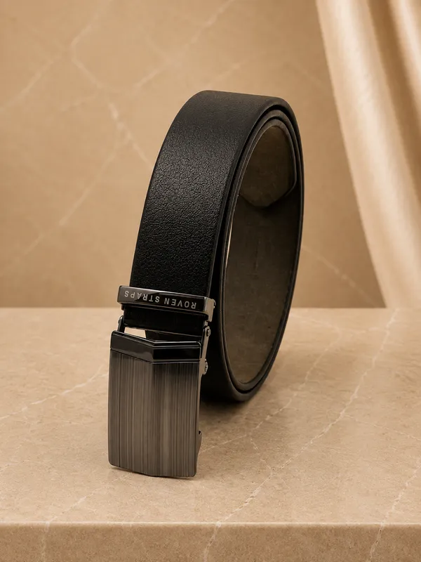 Black_Textured_Adjustable_Belt_For_Men