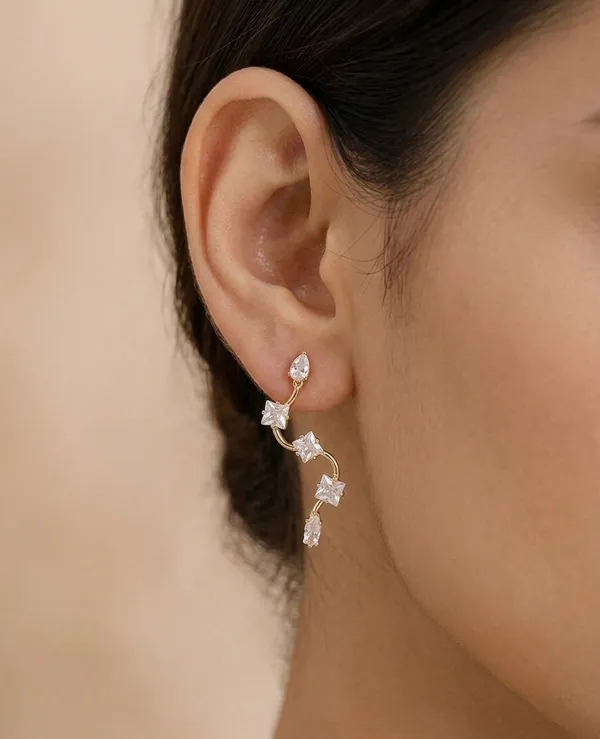 Gold_Plated_Cubic_Zirconia_Curved_Drop_Earrings_For_Women
