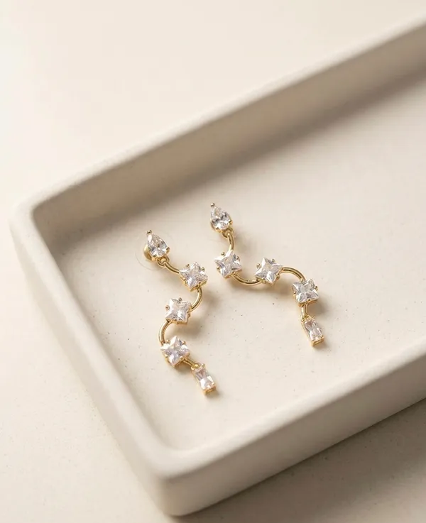 Gold_Plated_Cubic_Zirconia_Curved_Drop_Earrings_For_Women