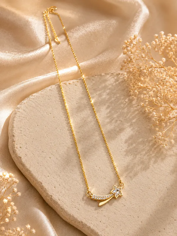 Gold_Plated_Crescent_Moon_Star_Pendant_Necklace_For_Women