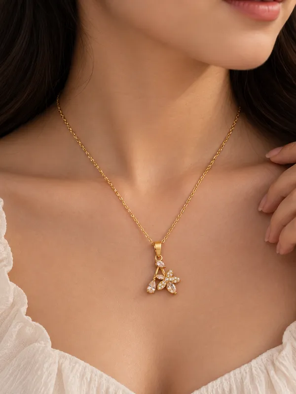 Anti_Tarnish_Floral_Pendant_and_chain_set_for_girls_and_women