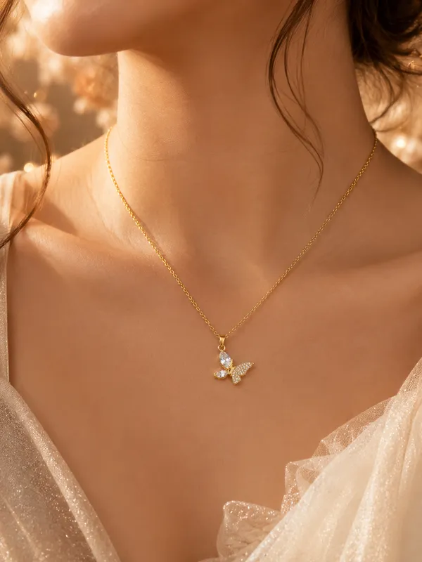 Anti_Tarnish_Gold_Plated_Butterfly_Pendant_Necklace_for_Women_|_Lumora_Jewels