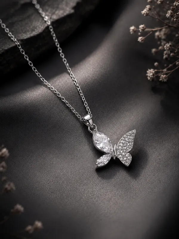 Anti_Tarnish_Silver_Plated_Butterfly_Pendant_Necklace_for_Women_|_Lumora_Jewels