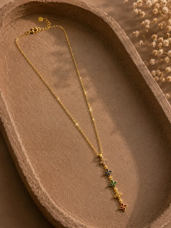 Gold_plated_floral_multi_colour_drop_chain_set