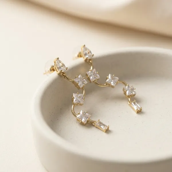 Gold_Plated_Cubic_Zirconia_Curved_Drop_Earrings_For_Women