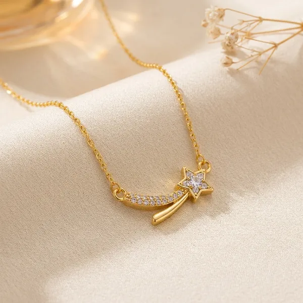 Gold_Plated_Crescent_Moon_Star_Pendant_Necklace_For_Women