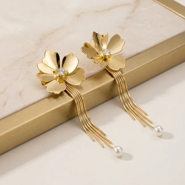 Gold_Floral_Pearl_Drop_Earrings_For_Women_-_Pack_Of_2