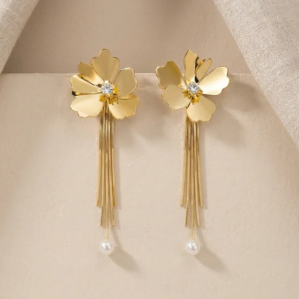Gold_Floral_Pearl_Drop_Earrings_For_Women_-_Pack_Of_2