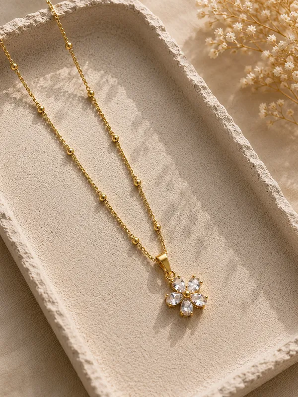 Luxe_-_Floral_Anti_tarnish_chain_&_pendant_set_for_women_and_girls
