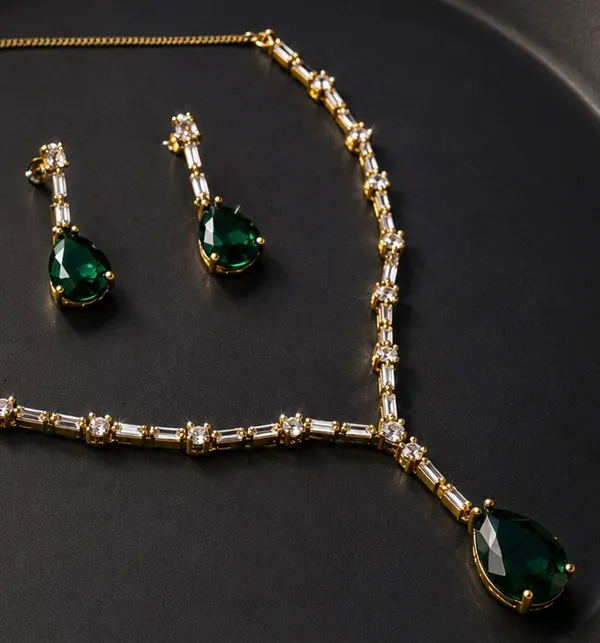 Luxury_Emerald_Green_Drop_AD_Necklace_Set_|_Gold-Plated_Bridal_&_Party_Wear_Jewellery