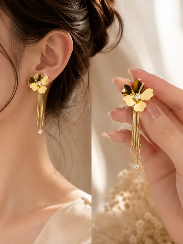 Gold_Floral_Pearl_Drop_Earrings_For_Women_-_Pack_Of_2