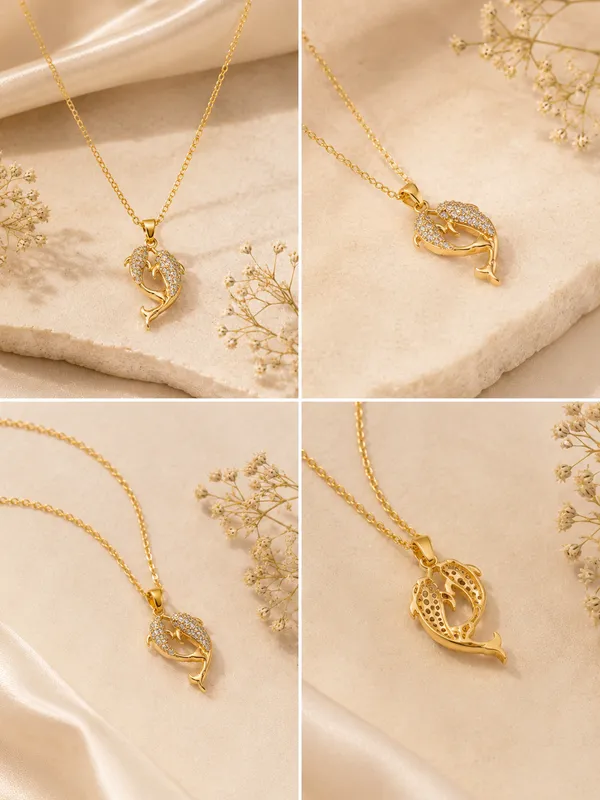 Gold_Plated_Dolphin_Crystal_Pendant_Necklace_For_Women