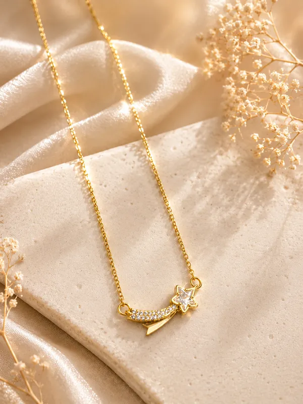 Gold_Plated_Crescent_Moon_Star_Pendant_Necklace_For_Women