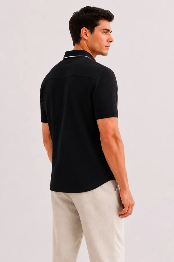 Black_Cotton_Slim_Fit_Polo_T-Shirt_For_Men