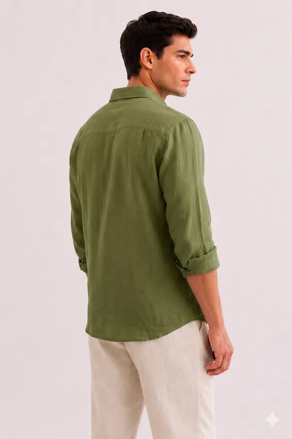 Olive_Green_Linen_Regular_Fit_Full_Sleeve_Striped_Shirt_For_Men