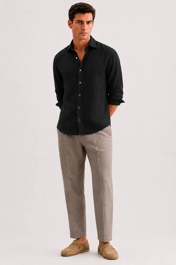 Black_Linen_Slim_Fit_Full_Sleeve_Casual_Shirt_For_Men