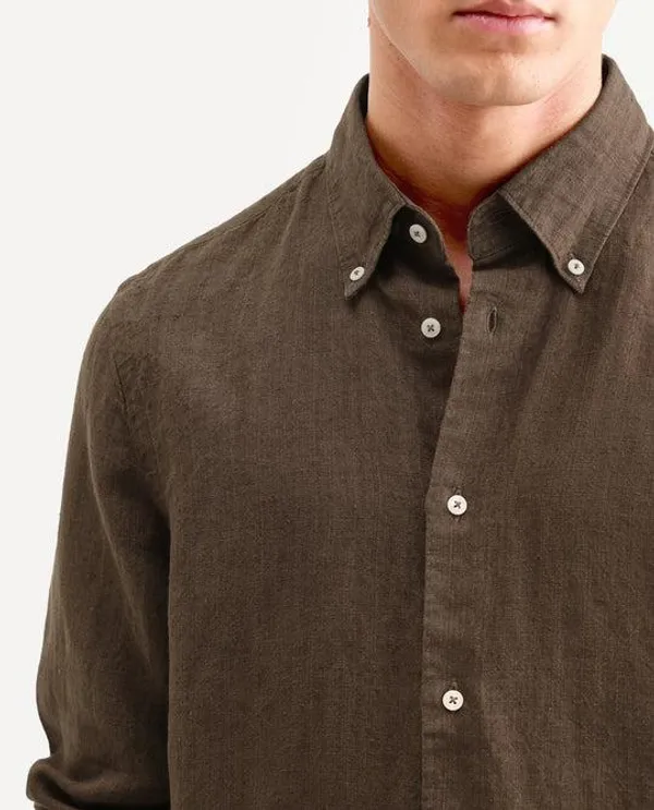 Brown_Irish_Linen_Tailored_Fit_Full_Sleeve_Shirt_For_Men