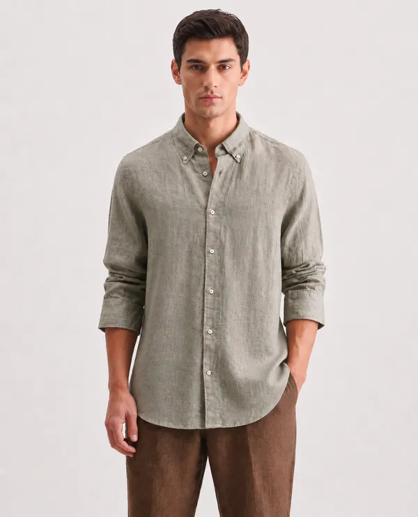 Grey_Linen_Regular_Fit_Shirt_For_Men