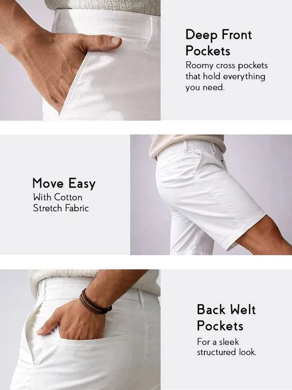 White_Cotton_Relaxed_Fit_Casual_Shorts_For_Men