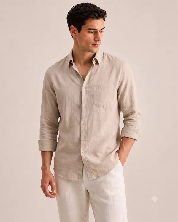 Beige_Linen_Cotton_Regular_Fit_Full_Sleeve_Casual_Shirt_For_Men