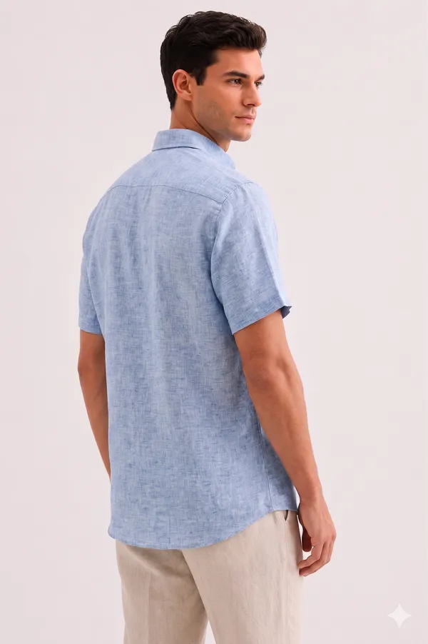 Blue_Linen_Regular_Fit_Half_Sleeve_Casual_Shirt_For_Men