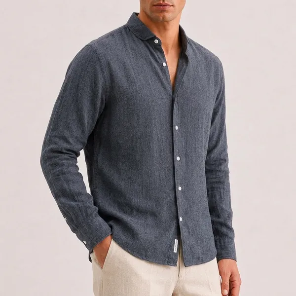 Blue_Linen_Regular_Fit_Full_Sleeve_Striped_Shirt_For_Men