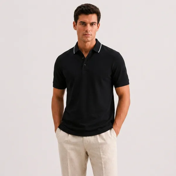 Black_Cotton_Slim_Fit_Polo_T-Shirt_For_Men