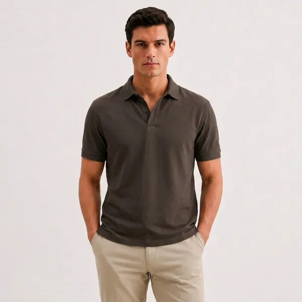 Charcoal_Grey_Cotton_Slim_Fit_Half_Sleeve_Polo_T-Shirt_For_Men