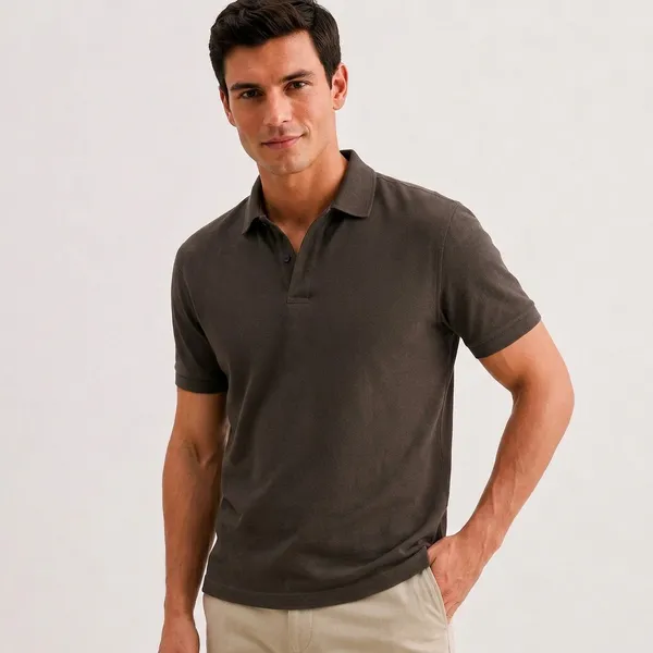 Charcoal_Grey_Cotton_Slim_Fit_Half_Sleeve_Polo_T-Shirt_For_Men