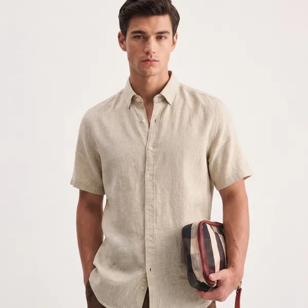 Beige_Linen_Relaxed_Fit_Half_Sleeve_Casual_Shirt_For_Men