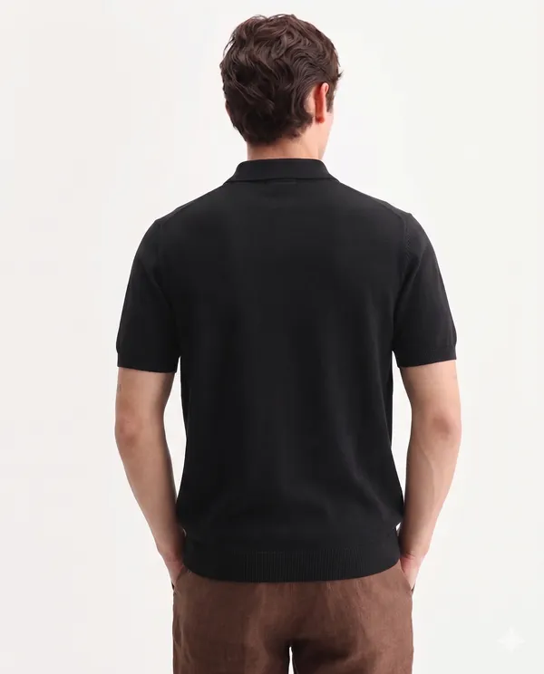 Black_Cotton_Regular_Fit_Half_Zip_Polo_T-Shirt_For_Men
