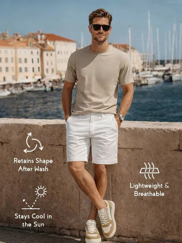 White_Cotton_Relaxed_Fit_Casual_Shorts_For_Men