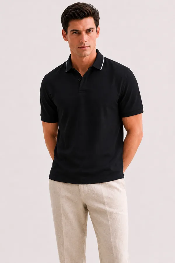 Black_Cotton_Slim_Fit_Polo_T-Shirt_For_Men