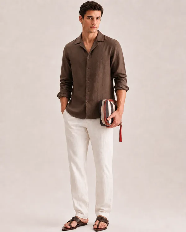 Brown_Linen_Regular_Fit_Full_Sleeve_Casual_Shirt_For_Men