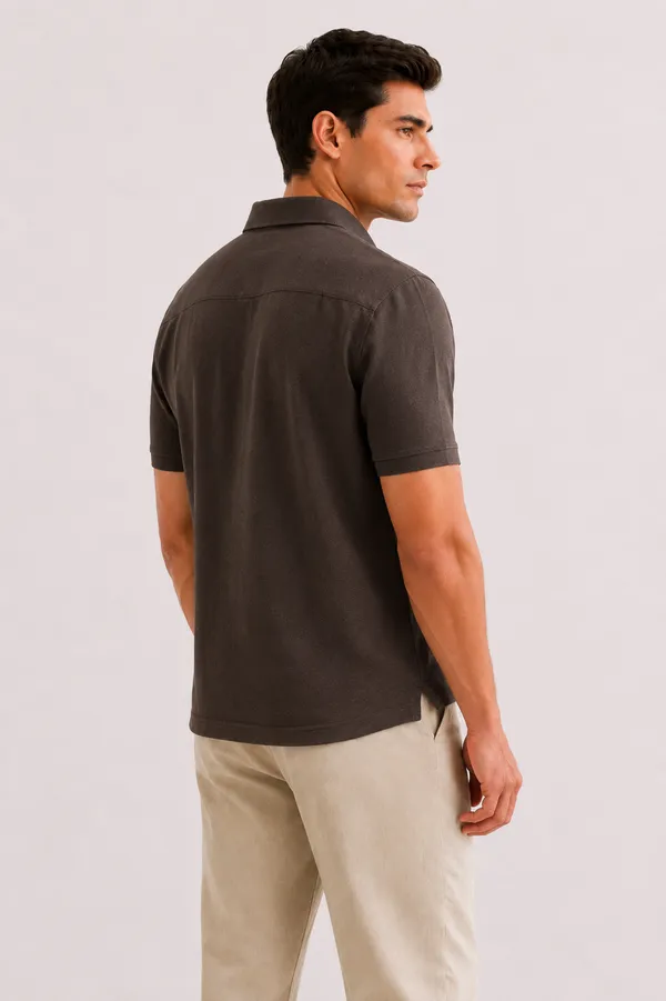 Charcoal_Grey_Cotton_Slim_Fit_Half_Sleeve_Polo_T-Shirt_For_Men