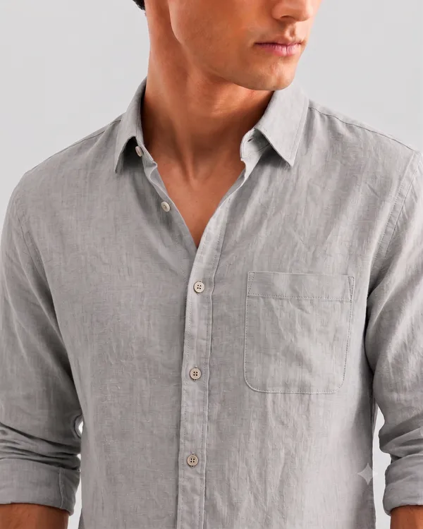 Light_Grey_Linen_Cotton_Regular_Fit_Full_Sleeve_Casual_Shirt_For_Men