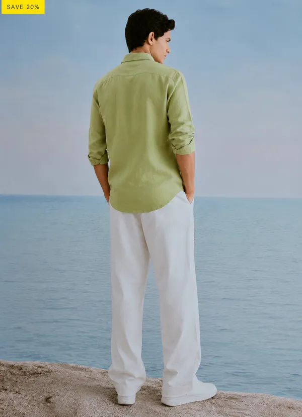 Men_Casual_Pure_Linen_Cotton_Slim_Fit_Shirt