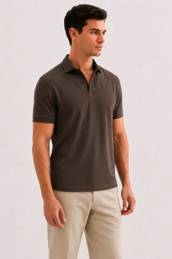 Charcoal_Grey_Cotton_Slim_Fit_Half_Sleeve_Polo_T-Shirt_For_Men