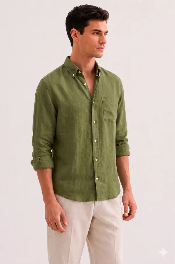 Olive_Green_Linen_Regular_Fit_Full_Sleeve_Striped_Shirt_For_Men