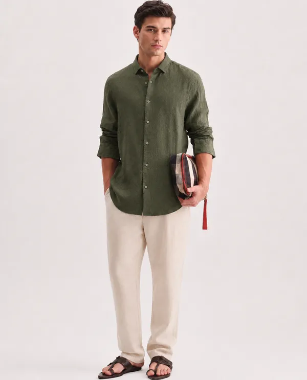 Olive_Green_Linen_Regular_Fit_Full_Sleeve_Shirt_For_Men