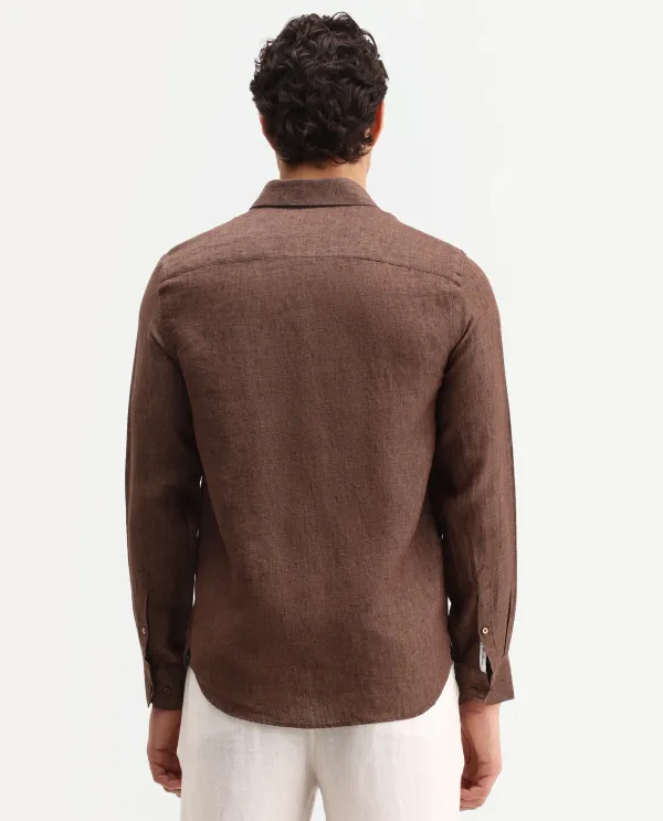 Brown_Linen_Regular_Fit_Full_Sleeve_Casual_Shirt_For_Men