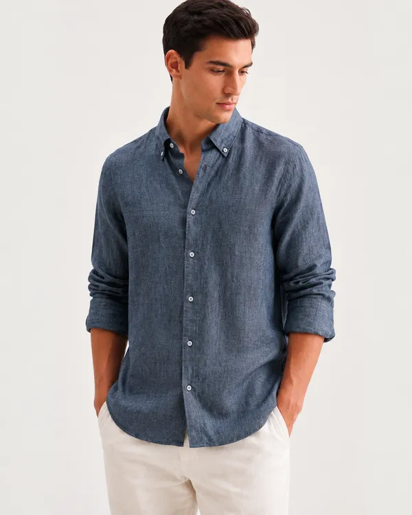 Blue_Linen_Regular_Fit_Full_Sleeve_Casual_Shirt_For_Men