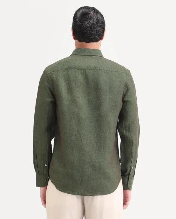 Olive_Green_Linen_Regular_Fit_Full_Sleeve_Shirt_For_Men