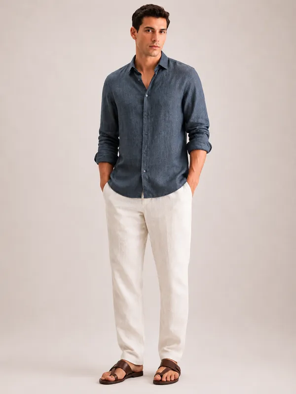 Blue_Linen_Regular_Fit_Full_Sleeve_Casual_Shirt_For_Men