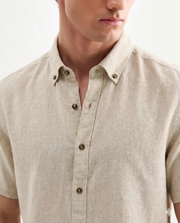 Beige_Linen_Relaxed_Fit_Half_Sleeve_Casual_Shirt_For_Men