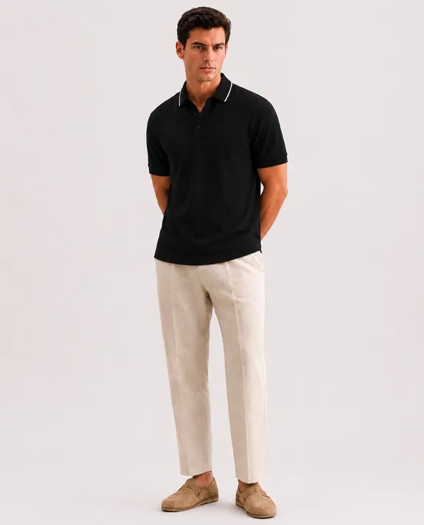 Black_Cotton_Slim_Fit_Polo_T-Shirt_For_Men