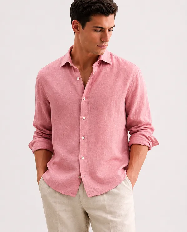 Pink_Irish_Linen_Tailored_Fit_Full_Sleeve_Casual_Shirt_For_Men