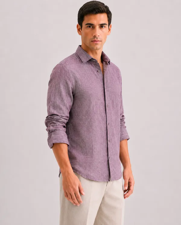 Mauve_Linen_Regular_Fit_Full_Sleeve_Casual_Shirt_For_Men