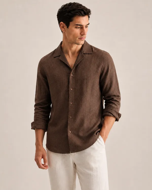 Brown_Linen_Regular_Fit_Full_Sleeve_Casual_Shirt_For_Men