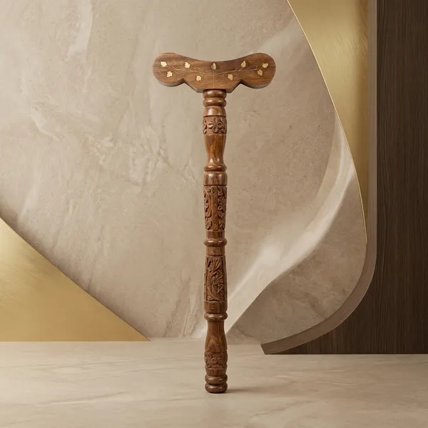 Wood_Hand_Carved_Brass_Inlay_Walking_Stick